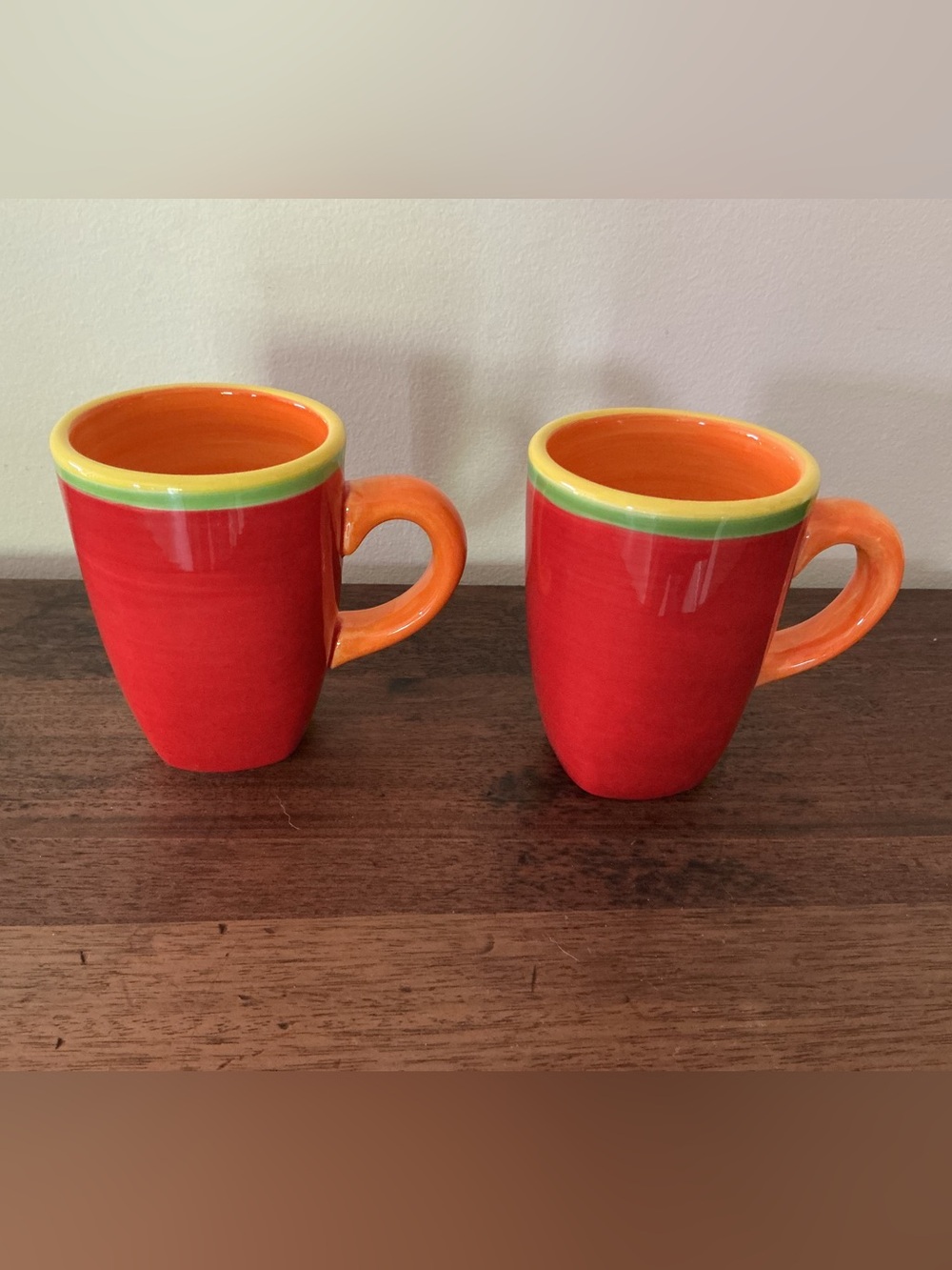 Set of 2 Dansk Caribe Aruba Orange Mugs